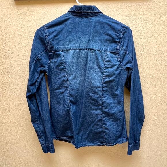 Marianne Womens Long Sleeve Blue Jean Shirt Size S - Picture 4 of 9